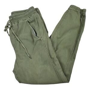 Gap olive green soft cotton blend twill casual jogger pants w/ pockets sz xsmall